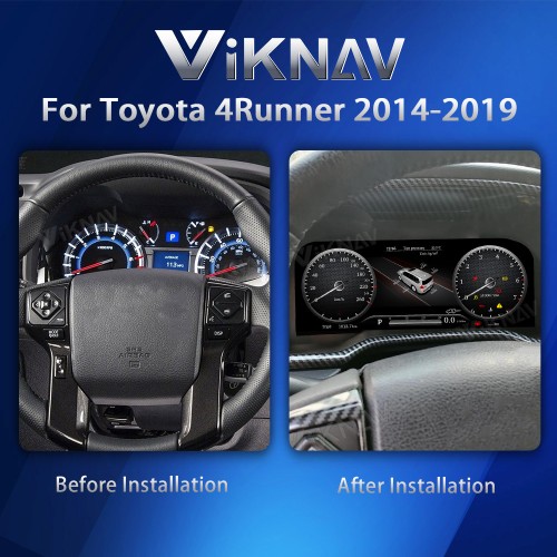 Viknav Car Instrument Panel 12.3 Inch For Toyota 4Runner 2014-2019 Linux System Digital Speedometer Dashboard Screen