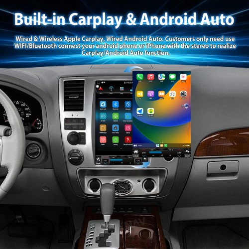 Viknav Android Auto Touch Screen Car Radio 12.1 inch For Nissan Armada 2009-2010 GPS Navigation Head Unit Video Player Carplay(64GB)