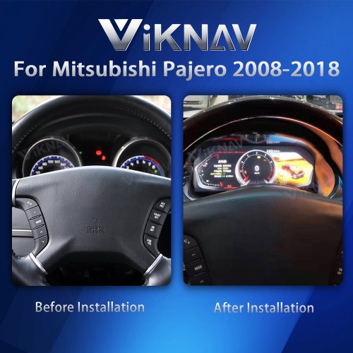 Viknav 12.3 Inch Digital Cluster Car Speedometer For Mitsubishi Pajero 2008-2018 Linux System Car Instrument Cluster Screen Instrument Replacement