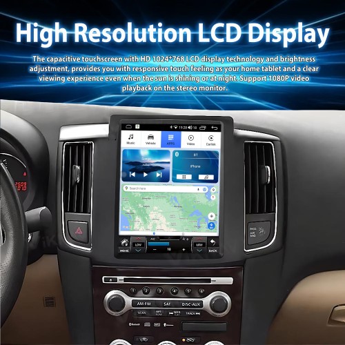 Viknav 10.4 Inch  For Nissan MAXIMA 2008-2012 Car Stereo Android Auto GPS Navigation Multimedia Player Wireless Carplay Tape Recorder Head Unit (128GB)