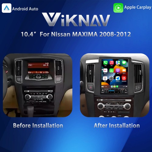 Viknav 10.4 Inch  For Nissan MAXIMA 2008-2012 Car Stereo Android Auto GPS Navigation Multimedia Player Wireless Carplay Tape Recorder Head Unit (128GB)
