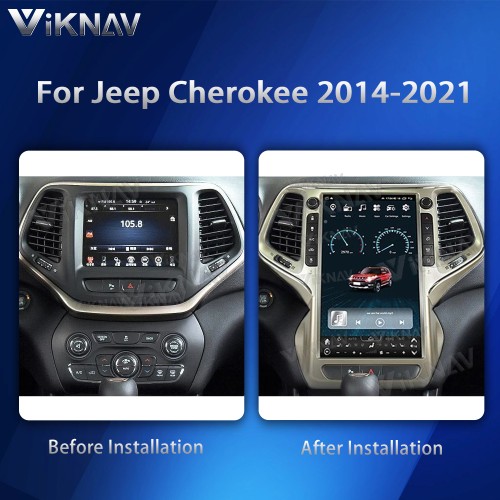 VIKNAV 13.6 Inch Auto Stereo Car Radio For Jeep Cherokee 2014-2021 Android Auto Wireless Carplay GPS Navigation Multimedia Stereo Player(128GB)
