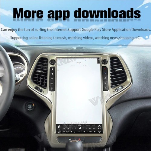 VIKNAV 13.6 Inch Auto Stereo Car Radio For Jeep Cherokee 2014-2021 Android Auto Wireless Carplay GPS Navigation Multimedia Stereo Player(128GB)