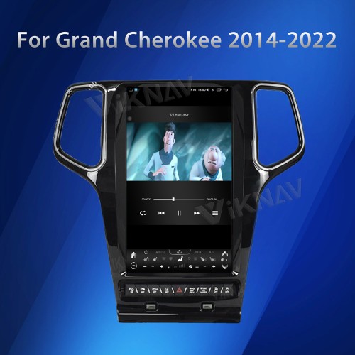 VIKNAV 13.6 Inch Car Radio For Grand Cherokee 2014 2015 2016 2017 2018 2019 2020 2021 2022 Multimedia Player GPS Navigation Wireless CarPlay (Glossy Black 128GB)