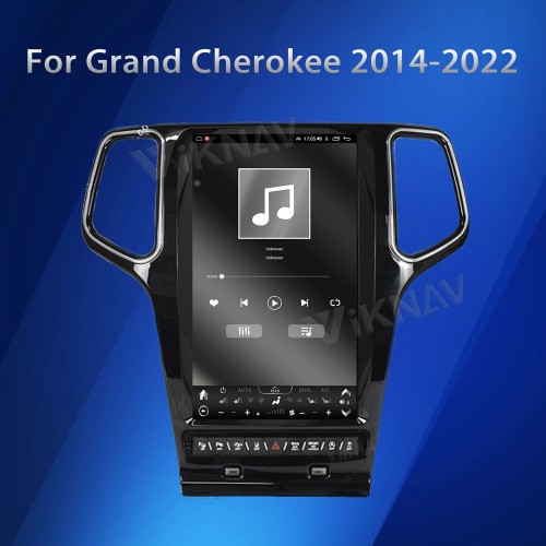 VIKNAV 13.6 Inch Car Radio For Grand Cherokee 2014 2015 2016 2017 2018 2019 2020 2021 2022 Multimedia Player GPS Navigation Wireless CarPlay (Glossy Black 128GB)