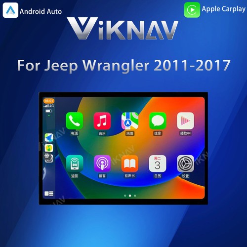 Viknav Auto Stereo GPS Navigation For Jeep Wrangler 2011-2017 Android Auto Vertical Screen Car Radio Multimedia Stereo Player Head Unit(128GB)