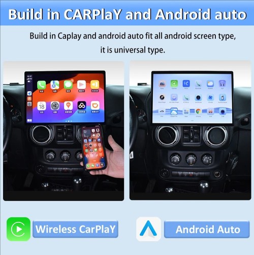 Viknav Auto Stereo GPS Navigation For Jeep Wrangler 2011-2017 Android Auto Vertical Screen Car Radio Multimedia Stereo Player Head Unit(128GB)