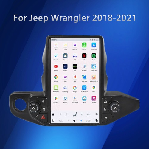 VIKNAV 13.6 Inch Android Car Radio Tesla Style For Jeep Wrangler 2018-2021 Multimedia Player GPS Navigation Carplay Head Unit (128GB)