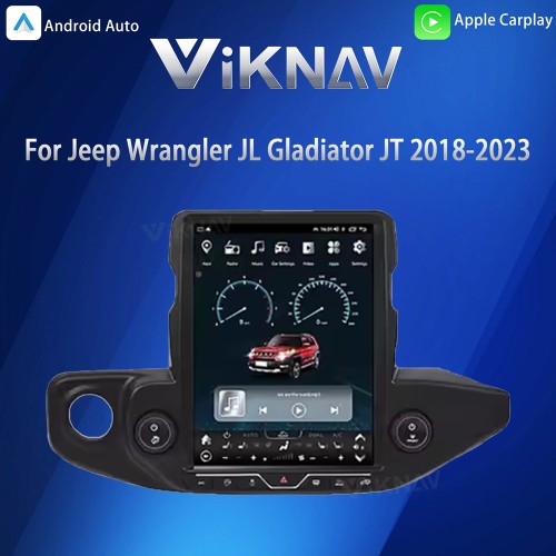 VIKNAV Touch Screen Head Unit Replacement For  Jeep Wrangler JL Gladiator JT. 2018-2023 Car Radio Support Carplay And Android Auto(128GB)