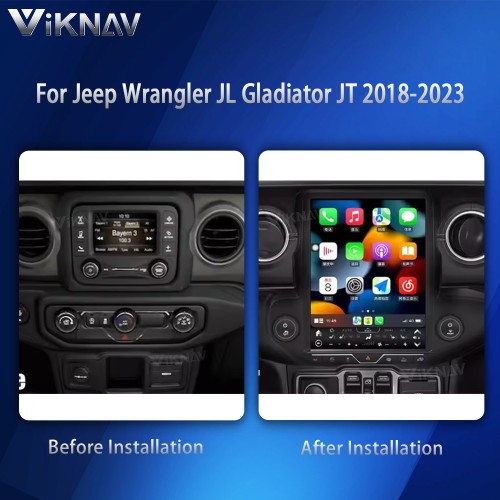 VIKNAV Touch Screen Head Unit Replacement For  Jeep Wrangler JL Gladiator JT. 2018-2023 Car Radio Support Carplay And Android Auto(128GB)