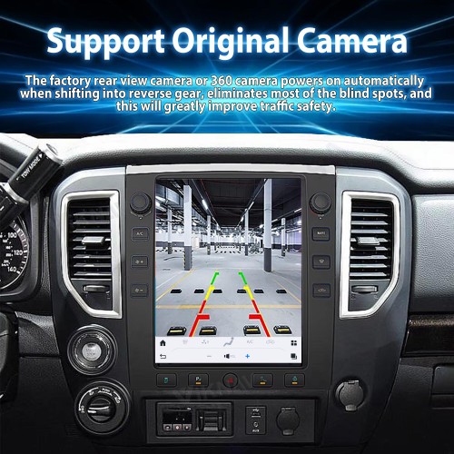 VIKNAV Car Radio Touching screen 12.1 inch For Nissan Titan 2016-2019 Car Audio Stereo GPS Navigation multimedia player(128GB)