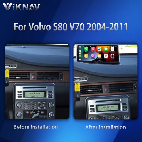Viknav Android Car Radio For Volvo S80 V70 2004-2011 Built-in Carplay 8.8 Inch GPS Navigation Multimedia Player Touch Screen Head Unit(128GB)