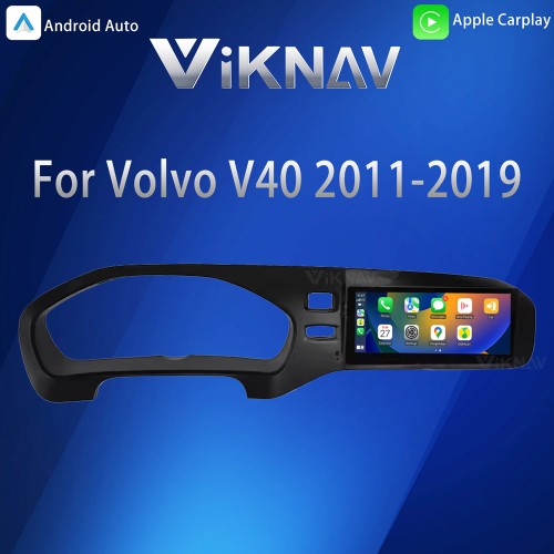 Viknav Android Car GPS Navigation For Volvo v40 2011-2019 LHD LCD Touch Screen wireless Carplay 8.8inch Car Radio Video Player Head Unit(128GB)