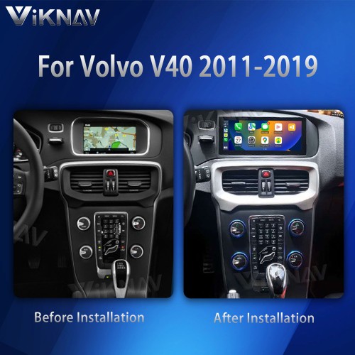 Viknav Android Car GPS Navigation For Volvo v40 2011-2019 LHD LCD Touch Screen wireless Carplay 8.8inch Car Radio Video Player Head Unit(128GB)
