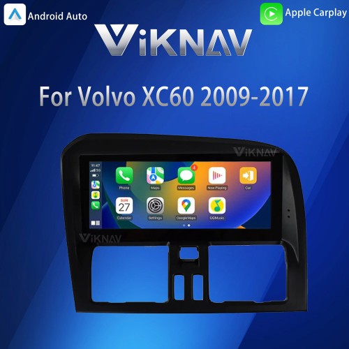 VIKNAV For Volvo XC60 2009-2017 LHD Car Radio Android Auto Audio Multimedia Player GPS Navigation Tape Recorder 2 Din Autoradio HD Screen(128GB)