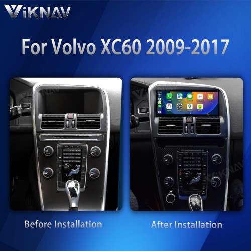 VIKNAV For Volvo XC60 2009-2017 LHD Car Radio Android Auto Audio Multimedia Player GPS Navigation Tape Recorder 2 Din Autoradio HD Screen(128GB)