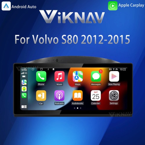 Viknav For Volvo S80 2012-2015 Newest Generation Android Auto LCD Multimedia player 8.8 inch Car Radio Head Unit (128GB)