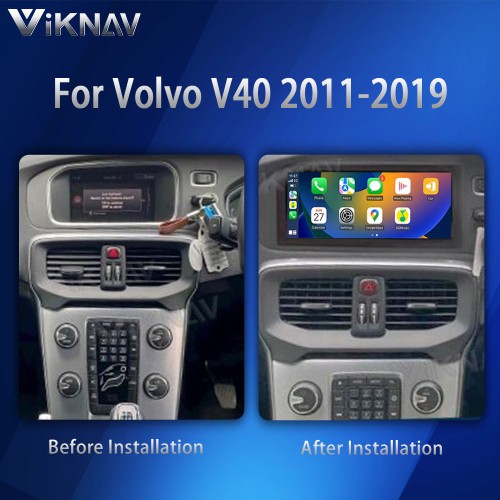 Viknav Android Car GPS Navigation For Volvo v40 2011-2019 RHD LCD Touch Screen wireless Carplay 8.8inch Car Radio Video Player Head Unit(128GB)
