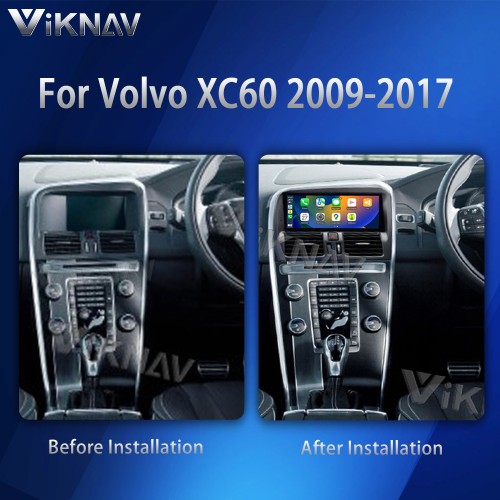 VIKNAV For Volvo XC60 2009-2017 RHD Car Radio Android Auto Audio Multimedia Player GPS Navigation Tape Recorder 2 Din Autoradio HD Screen(128GB)