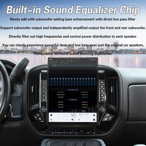 Viknav 15.6 Inch Car Radio For Chevrolet Silverado / GMC SIERRA 2014-2018 HD Touch Screen Android Head Unit Wirless Carplay GPS Navigation Player Autoradio (black 128GB)