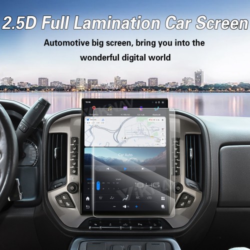 Viknav 15.6 inch Large Screen Car Radio For Chevrolet Silverado / GMC SIERRA 2014-2018 Android Head Unit Wireless Carpaly GPS Navigation Multimedia Player Autoradio(silvery 128GB)