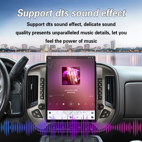 Viknav 15.6 inch Large Screen Car Radio For Chevrolet Silverado / GMC SIERRA 2014-2018 Android Head Unit Wireless Carpaly GPS Navigation Multimedia Player Autoradio(silvery 128GB)