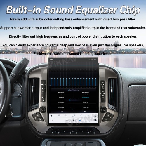 Viknav 15.6 inch Large Screen Car Radio For Chevrolet Silverado / GMC SIERRA 2014-2018 Android Head Unit Wireless Carpaly GPS Navigation Multimedia Player Autoradio(silvery 128GB)