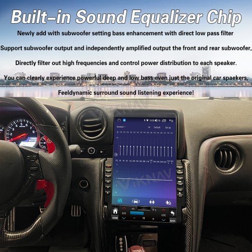 Viknav 13.6 Inch Car Radio For Nissan Skyline GTR 2008- 2017 HD Touch Screen Android Head Unit Wirless Carplay GPS Navigation Player Autoradio (LHD)