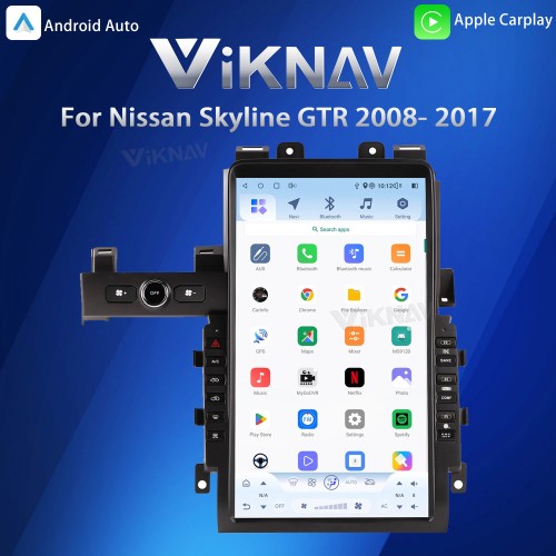 Viknav 13.6 Inch Car Radio For Nissan Skyline GTR 2008- 2017 HD Touch Screen Android Head Unit Wirless Carplay GPS Navigation Player Autoradio (LHD)
