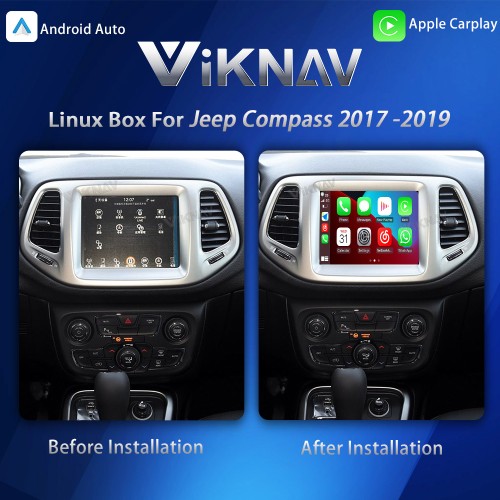 Viknav Linux System Interface Box For Jeep Compass 2017-2019 Wireless Apple CarPlay Android Auto Stereo Only Support Original Car Screen