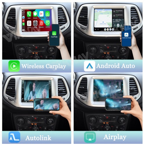 Viknav Linux System Interface Box For Jeep Compass 2017-2019 Wireless Apple CarPlay Android Auto Stereo Only Support Original Car Screen