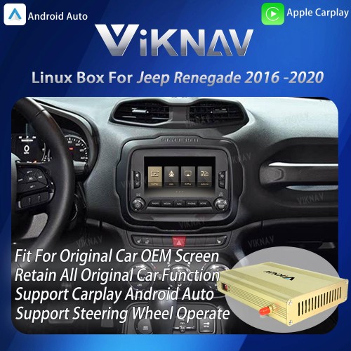 Viknav Linux System Interface Box For Jeep Renegade 2016-2020 Wireless Apple CarPlay Android Auto Stereo Only Support Original Car Screen