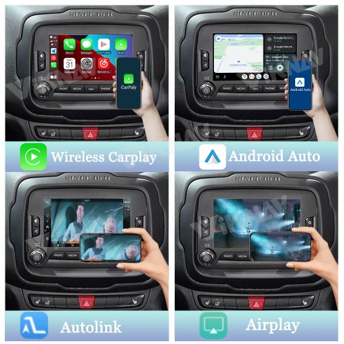 Viknav Linux System Interface Box For Jeep Renegade 2016-2020 Wireless Apple CarPlay Android Auto Stereo Only Support Original Car Screen