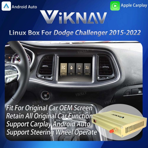 Viknav Linux System Interface Box For Dodge Challenger 2015-2022 Wireless Apple CarPlay Android Auto Stereo Only Support Original Car Screen