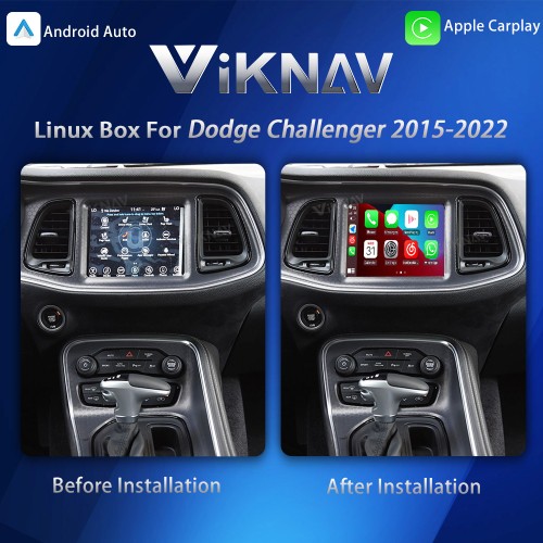 Viknav Linux System Interface Box For Dodge Challenger 2015-2022 Wireless Apple CarPlay Android Auto Stereo Only Support Original Car Screen