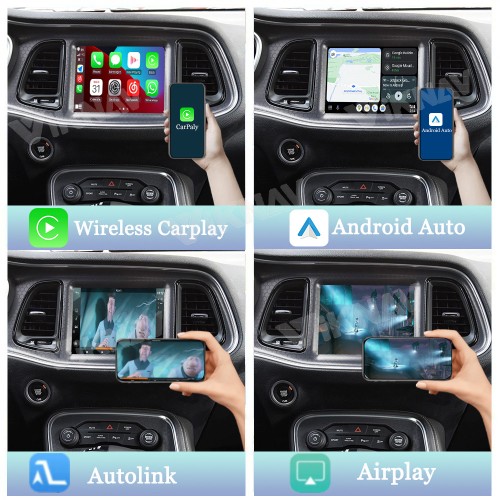 Viknav Linux System Interface Box For Dodge Challenger 2015-2022 Wireless Apple CarPlay Android Auto Stereo Only Support Original Car Screen