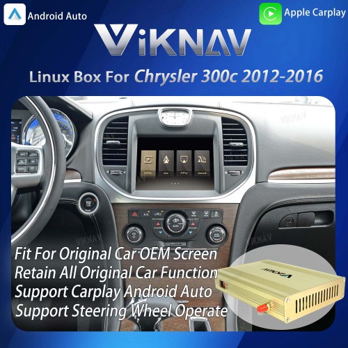 Viknav Linux System Interface Box For Chrysler 300C 2012-2016  Wireless Apple CarPlay Android Auto Stereo Only Support Original Car Screen