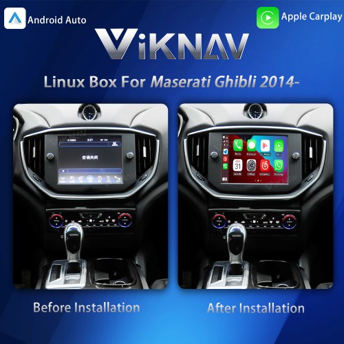Viknav Linux System Interface Box For Maserati Ghibli 2014 Wireless Apple CarPlay Android Auto Stereo Only Support Original Car Screen