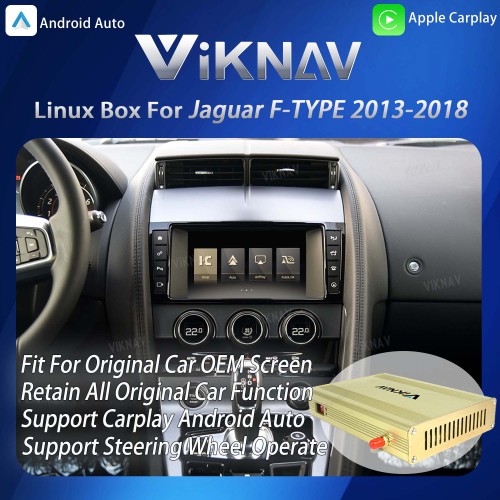 Viknav Linux System Interface Box For Jaguar F-Type 2013-2018 Wireless Apple CarPlay Android Auto Stereo Only Support Original Car Screen