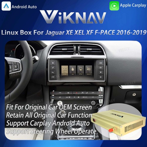 Viknav Linux System Interface Box For Jaguar XE XEL XF F-PACE 2016-2019 Wireless Apple CarPlay Android Auto Stereo Only Support Original Car Screen