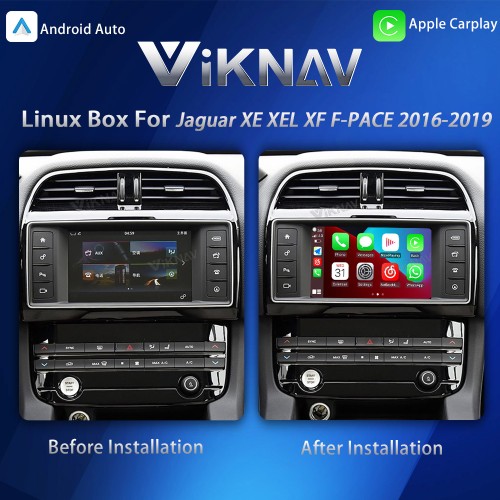 Viknav Linux System Interface Box For Jaguar XE XEL XF F-PACE 2016-2019 Wireless Apple CarPlay Android Auto Stereo Only Support Original Car Screen