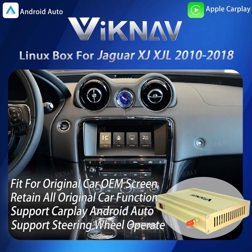 Viknav Linux System Interface Box For Jaguar XJ XJL 2010-2018 Wireless Apple CarPlay Android Auto Stereo Only Support Original Car Screen