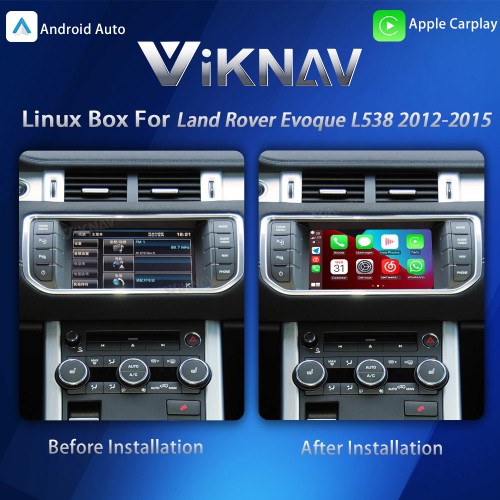Viknav Linux System Interface Box For Land Rover Range Rover Evoque L538 2012-2015 Wireless Apple CarPlay Android Auto Stereo Only Support Original Car Screen