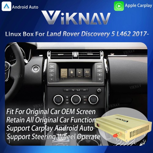 Viknav Linux System Interface Box For Land Rover Discovery 5 L462 2017- Wireless Apple CarPlay Android Auto Stereo Only Support Original Car Screen