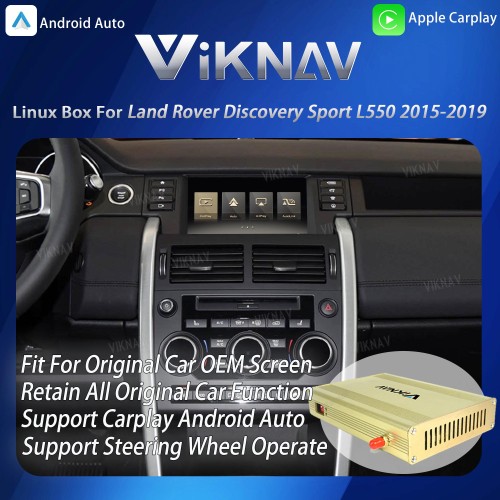 Viknav Linux System Interface Box For Land Rover Discovery Sport L550 2015-2019 Wireless Apple CarPlay Android Auto Stereo Only Support Original Car Screen