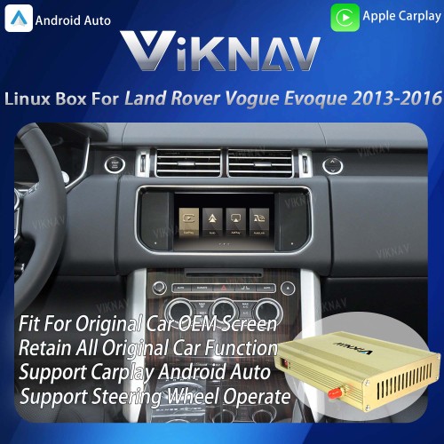 Viknav Linux System Interface Box For Land Rover Vogue Evoque 2013-2016 Wireless Apple CarPlay Android Auto Stereo Only Support Original Car Screen