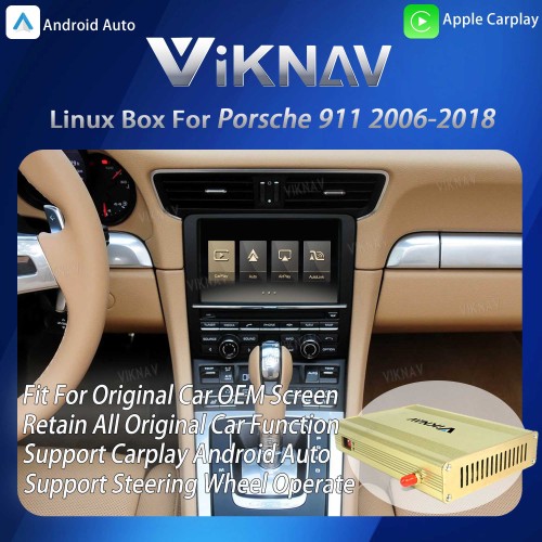 Viknav Linux System Interface Box For Porsche 911 2006-2018 Wireless Apple CarPlay Android Auto Stereo Only Support Original Car Screen