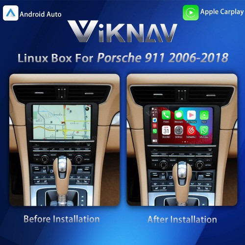 Viknav Linux System Interface Box For Porsche 911 2006-2018 Wireless Apple CarPlay Android Auto Stereo Only Support Original Car Screen