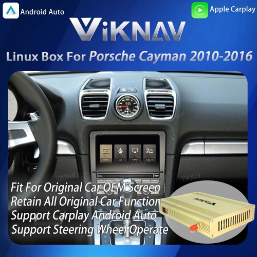 Viknav Linux System Interface Box For Porsche Cayman 2010-2016 Wireless Apple CarPlay Android Auto Stereo Only Support Original Car Screen