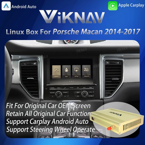 Viknav Linux System Interface Box For Porsche Macan 2014-2017 Wireless Apple CarPlay Android Auto Stereo Only Support Original Car Screen
